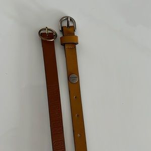Steven Madden Set of Nude Tones Thin Belts